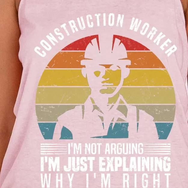 Construction Worker I´M Not Arguing Construction Worker Gift Women's Knotted Racerback Tank