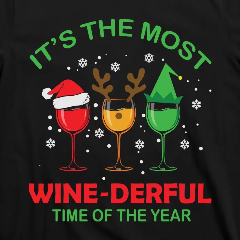 Christmas Wine It's The Most Wine Derful Xmas T-Shirt