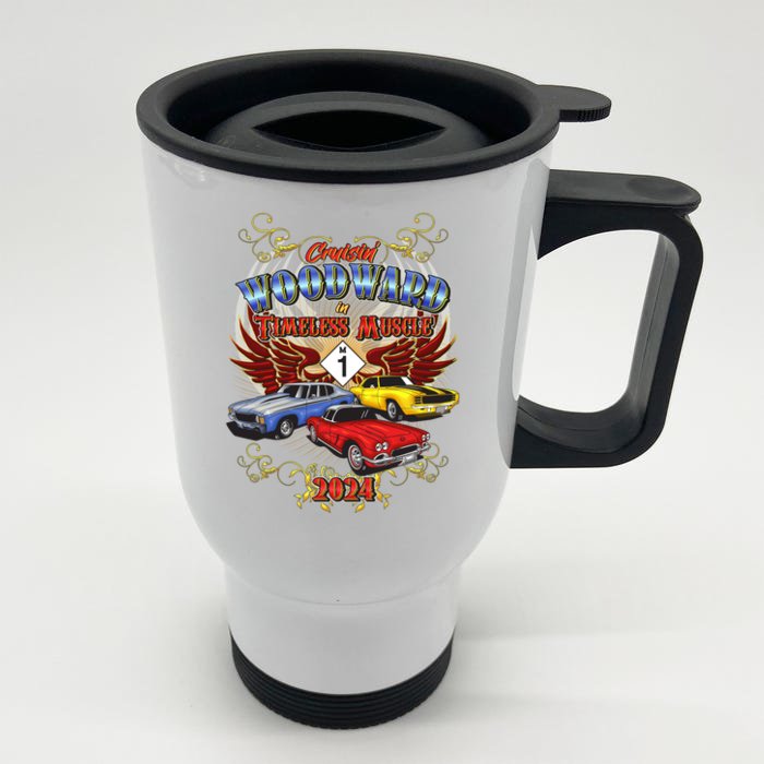 Cruisin Woodward In Timeless Muscle 2024 Front & Back Stainless Steel Travel Mug