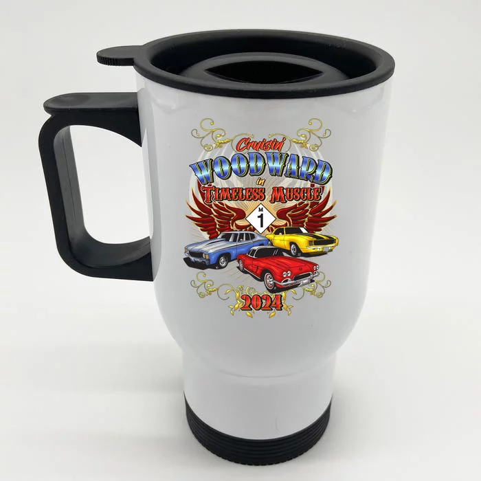 Cruisin Woodward In Timeless Muscle 2024 Front & Back Stainless Steel Travel Mug