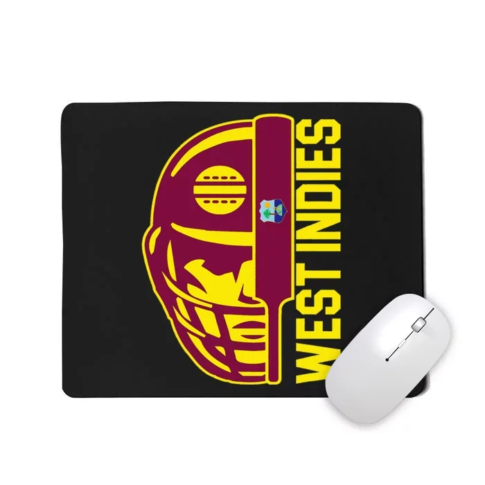 Cricket West Indies Fan Helmet Ball And Bat Mousepad