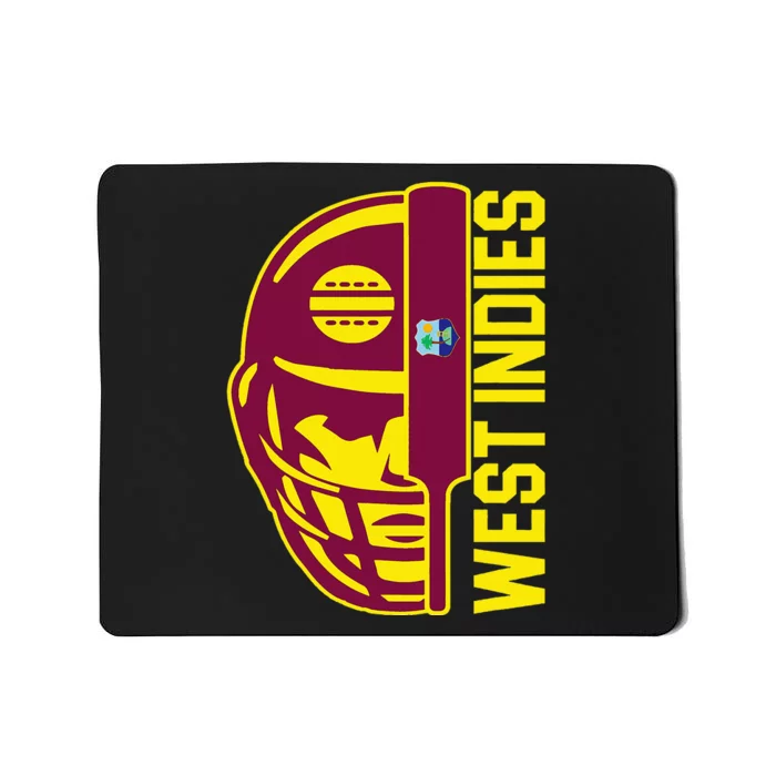 Cricket West Indies Fan Helmet Ball And Bat Mousepad