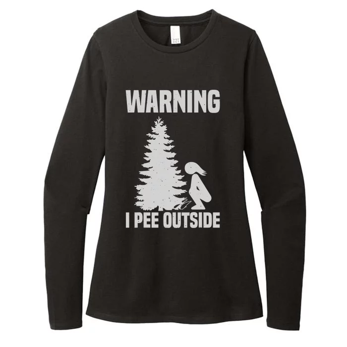 Cool Warning I Pee Outside | Funny Girl Peeing Camping Gift Womens CVC Long Sleeve Shirt