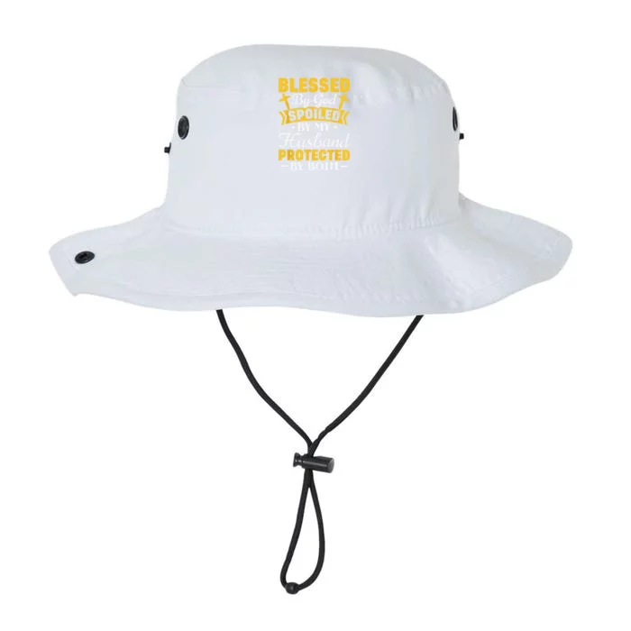 Christian Wife Jesus Blessed By God Spoiled By My Husband Gift Legacy Cool Fit Booney Bucket Hat