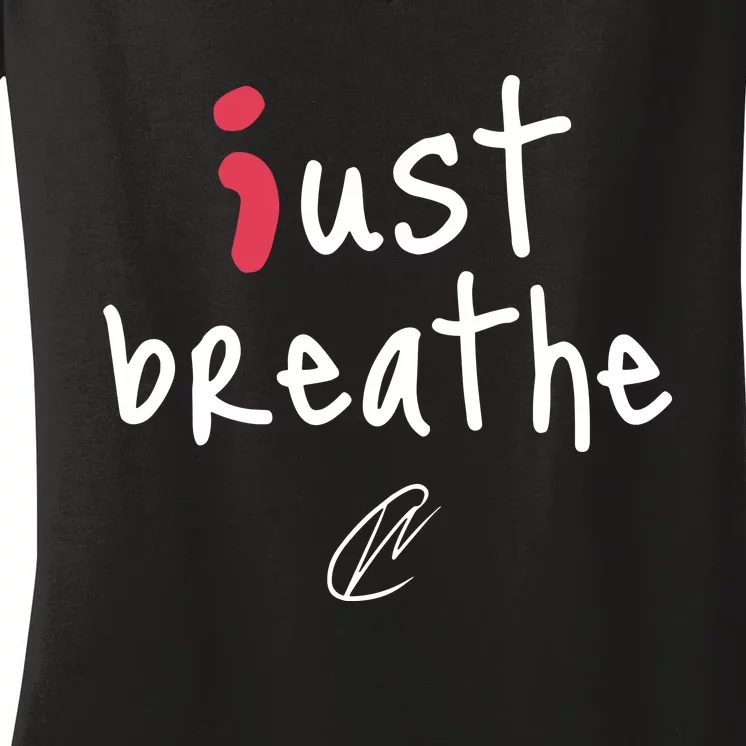 Creating Wonders Just Breathe Women's V-Neck T-Shirt