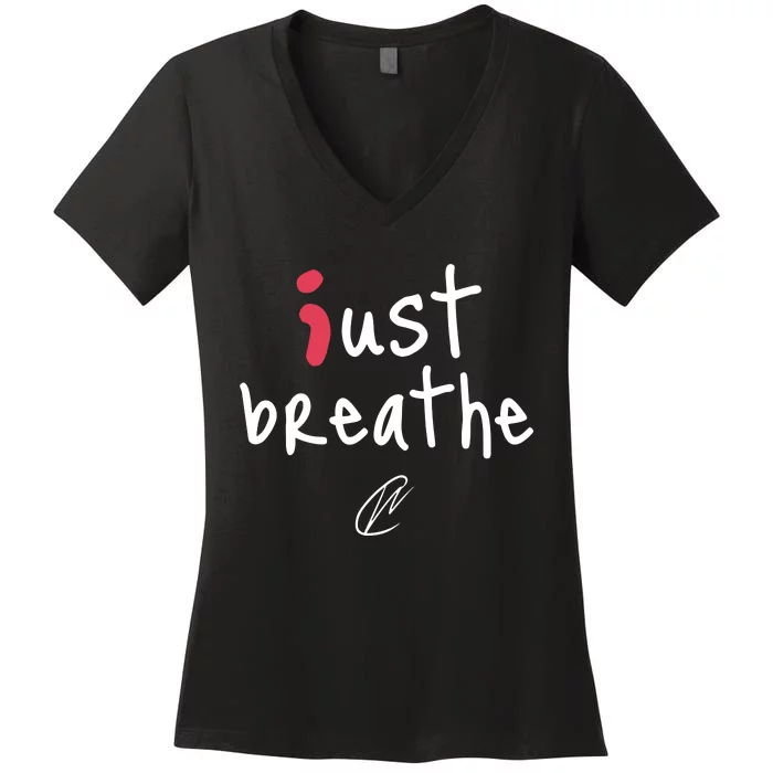 Creating Wonders Just Breathe Women's V-Neck T-Shirt