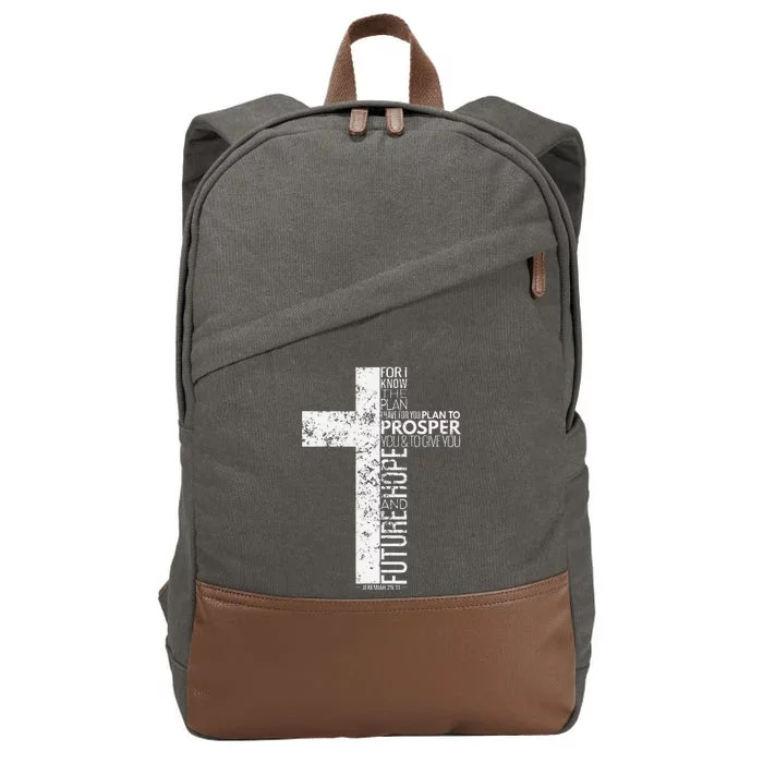 Cross With Jeremiah 2911 Christian Cotton Canvas Backpack