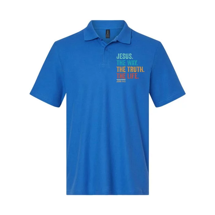 Christian Worship Jesus The Way Truth Life Softstyle Adult Sport Polo