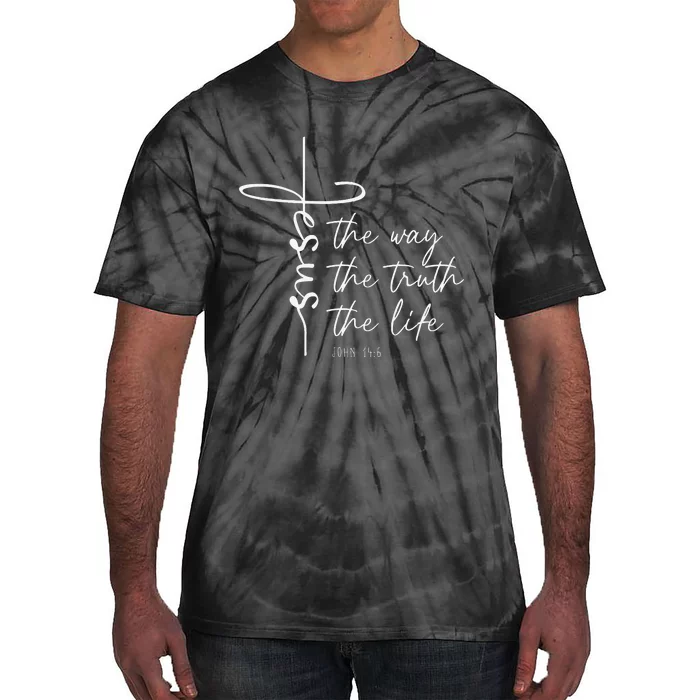 Christian Worship Jesus The Way Truth Life Tie-Dye T-Shirt