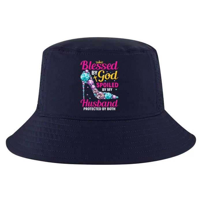 Christian Wife Jesus Blessed By God Spoiled By My Husband Cool Comfort Performance Bucket Hat