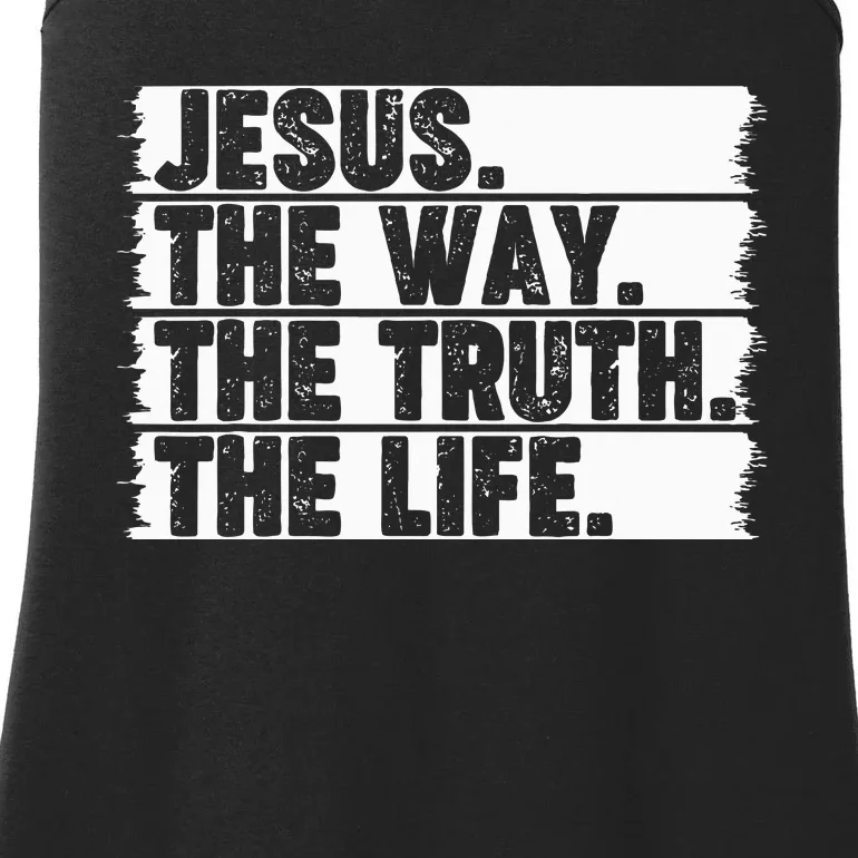 Christian Worship Jesus The Way Truth Life Bible Verse Faith Ladies Essential Tank