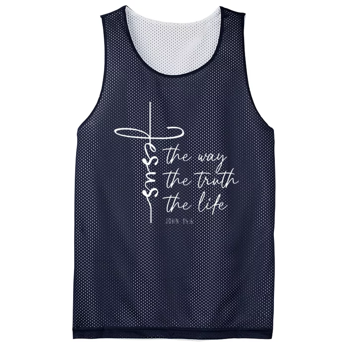 Christian Worship Jesus The Way Truth Life Mesh Reversible Basketball Jersey Tank