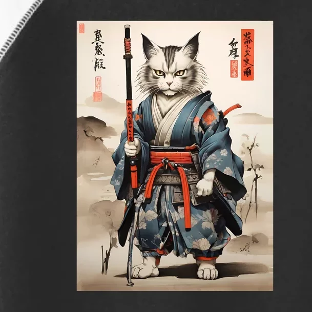 Cat Warrior Japanese Woodblock Toddler Fine Jersey T-Shirt