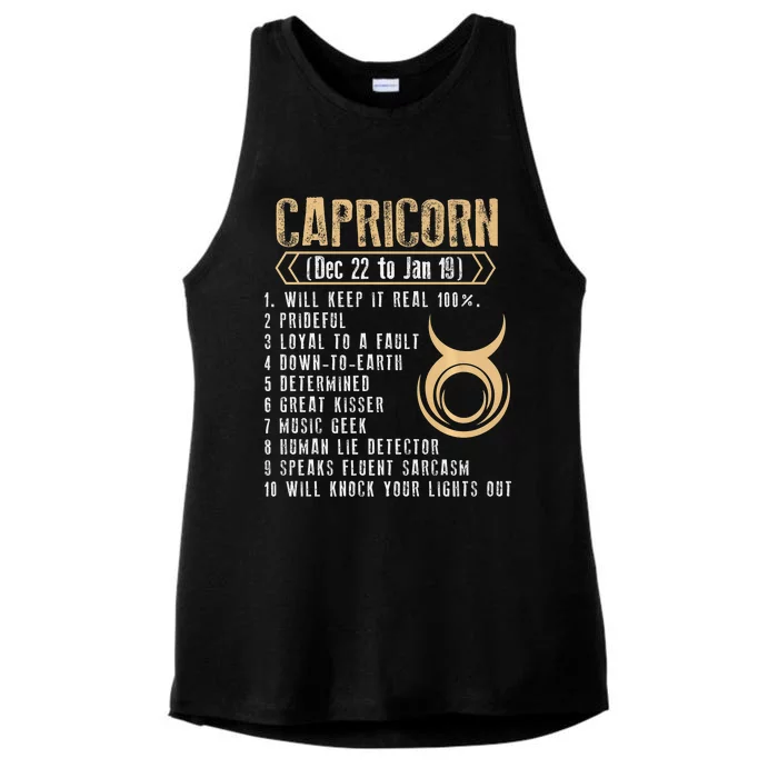 Capricorn  Will Keep It Real 100% Prideful Black Queen Ladies Tri-Blend Wicking Tank