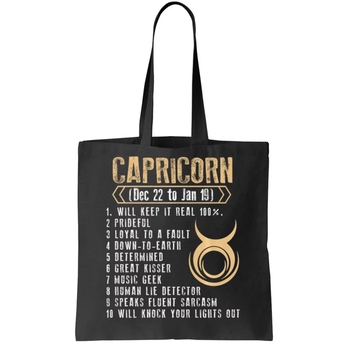 Capricorn  Will Keep It Real 100% Prideful Black Queen Tote Bag