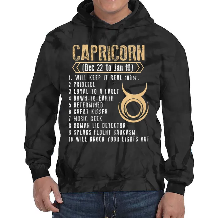 Capricorn  Will Keep It Real 100% Prideful Black Queen Tie Dye Hoodie