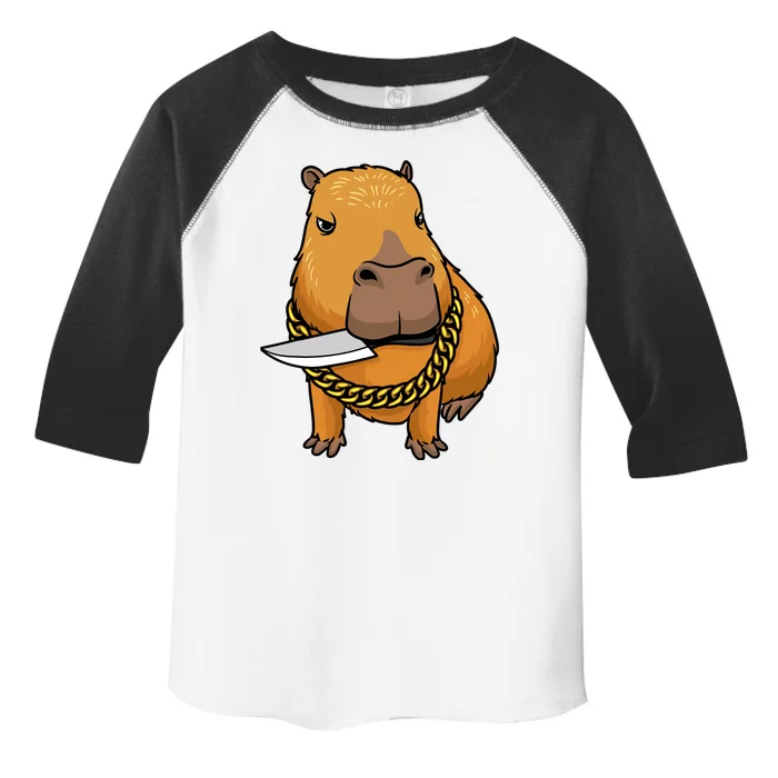 Capybara With Knife Funny Rodent Toddler Fine Jersey T-Shirt