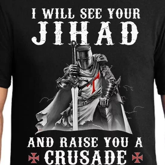 Christian Warrior Knight Templar Raise You A Crusader Pajama Set