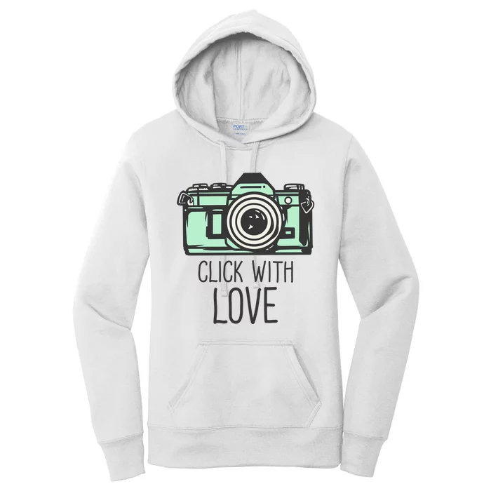 Click With Love With Camera Women's Pullover Hoodie