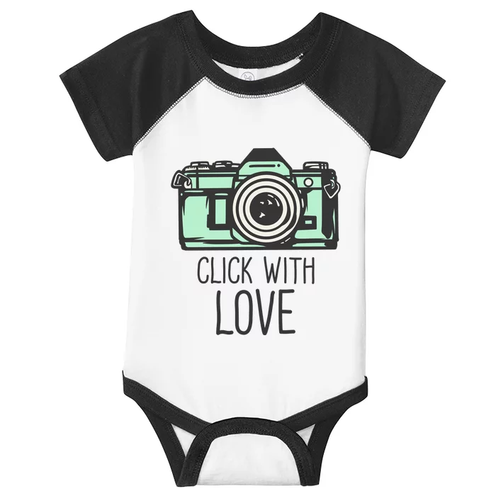 Click With Love With Camera Infant Baby Jersey Bodysuit