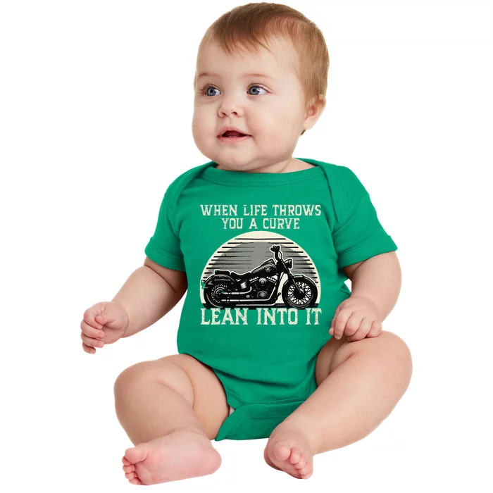 Cute When Life Throws You A Curve Lean Into It Gift Baby Bodysuit