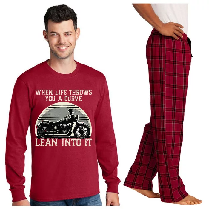 Cute When Life Throws You A Curve Lean Into It Gift Long Sleeve Pajama Set