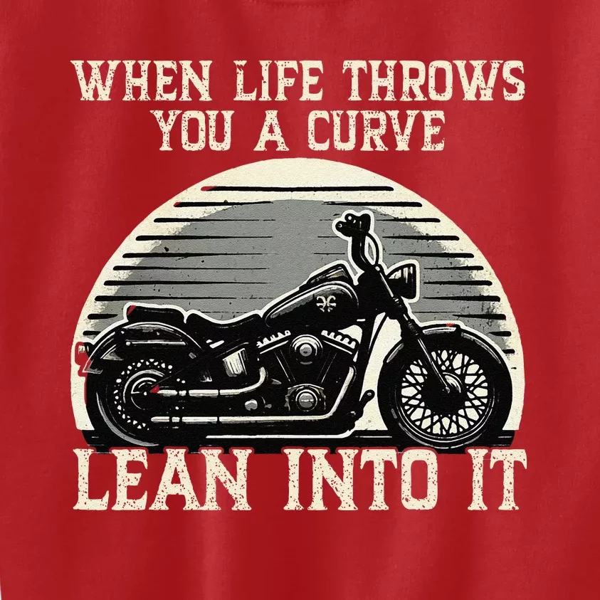 Cute When Life Throws You A Curve Lean Into It Gift Kids Sweatshirt