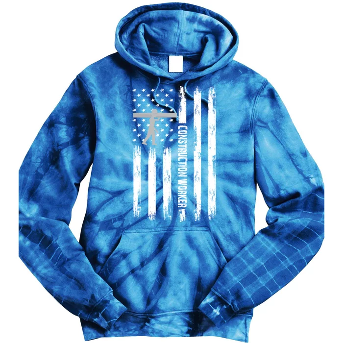 Concerete Worker Laborer Constructor Construction Worker Gift Tie Dye Hoodie