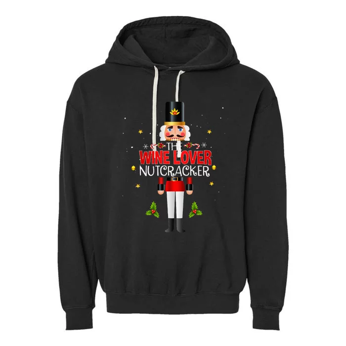 Christmas Wine Lover Nutcracker Group Matching Family Garment-Dyed Fleece Hoodie