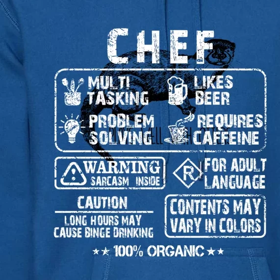 Chef Warning Label Gift Chef Cool Gift Chef Gift Cooking Gift Premium Hoodie