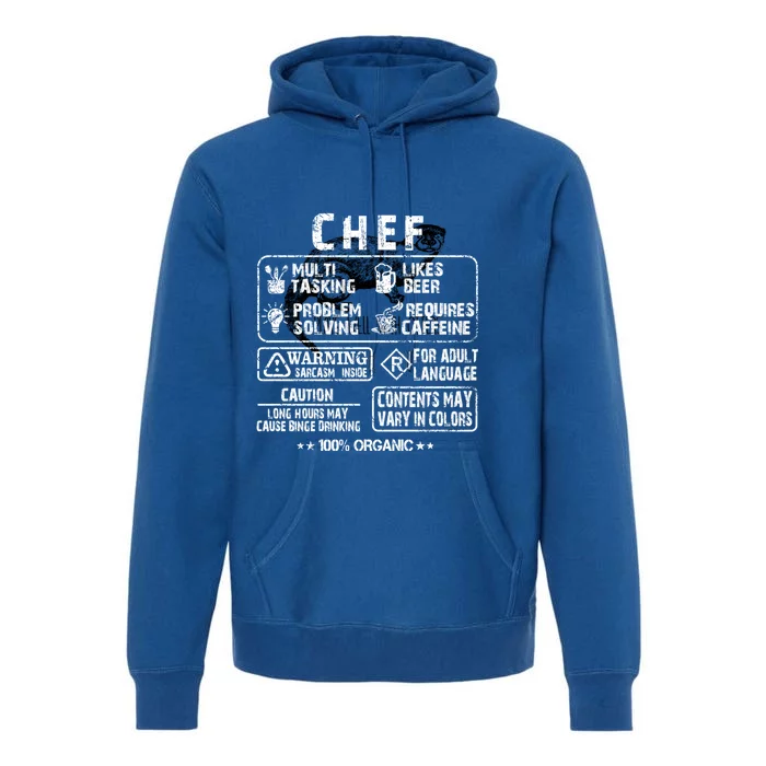 Chef Warning Label Gift Chef Cool Gift Chef Gift Cooking Gift Premium Hoodie