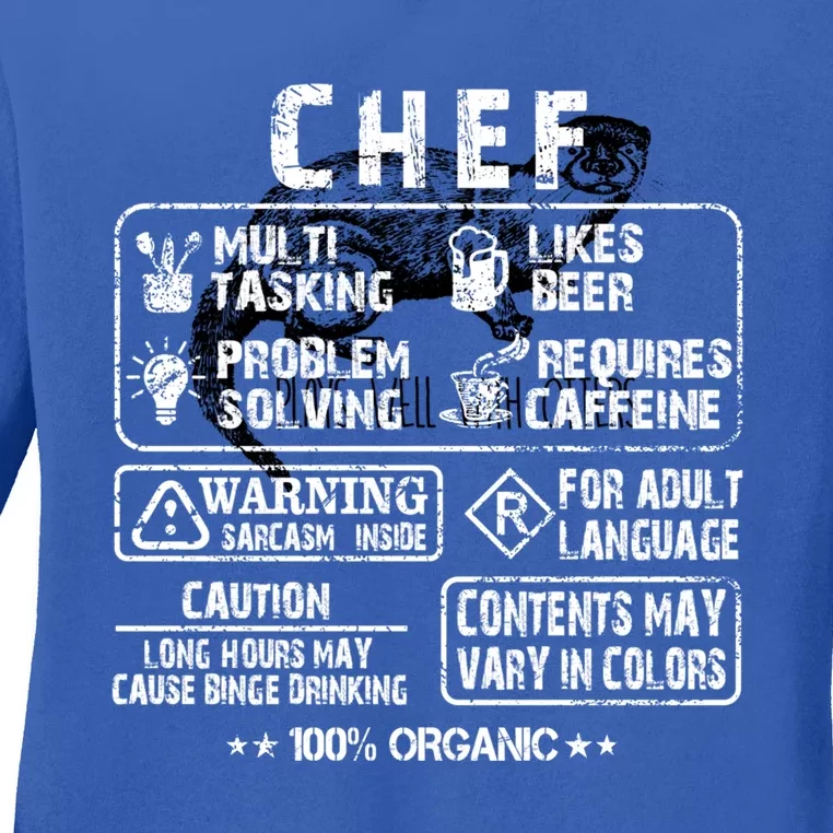 Chef Warning Label Gift Chef Cool Gift Chef Gift Cooking Gift Ladies Long Sleeve Shirt