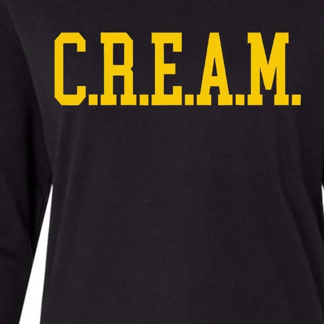 C.R.E.A.M. Wu Logo Design Womens Cotton Relaxed Long Sleeve T-Shirt