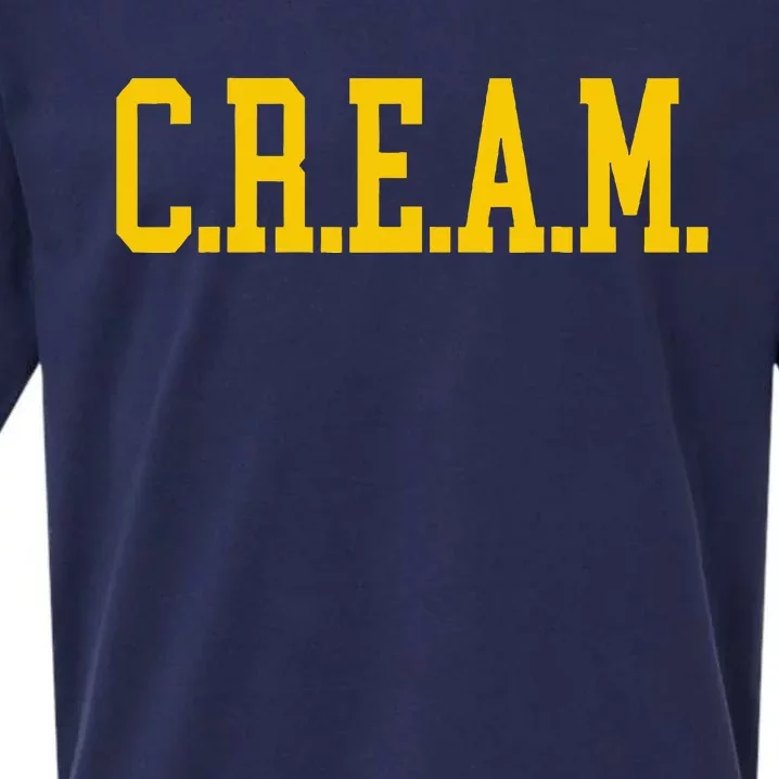 C.R.E.A.M. Wu Logo Design Sueded Cloud Jersey T-Shirt