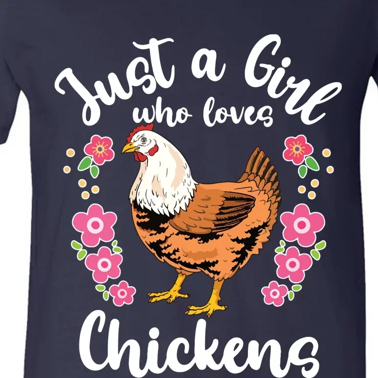 Chicken Who Loves Chickens V-Neck T-Shirt