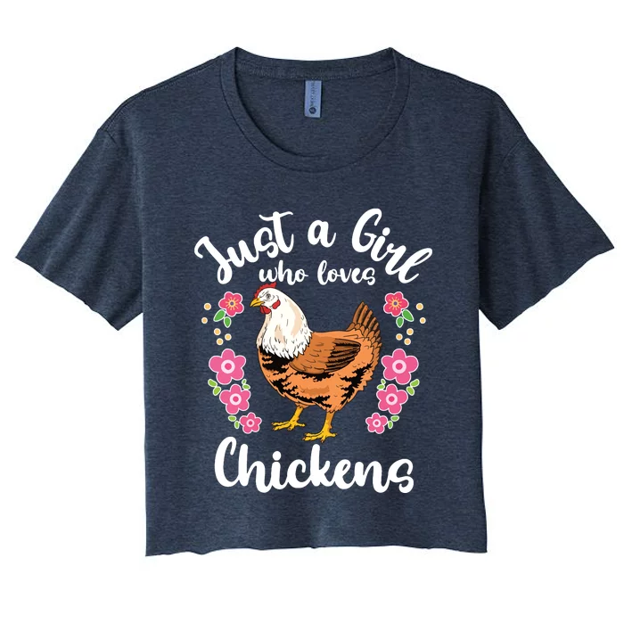 Chicken Who Loves Chickens Women's Crop Top Tee