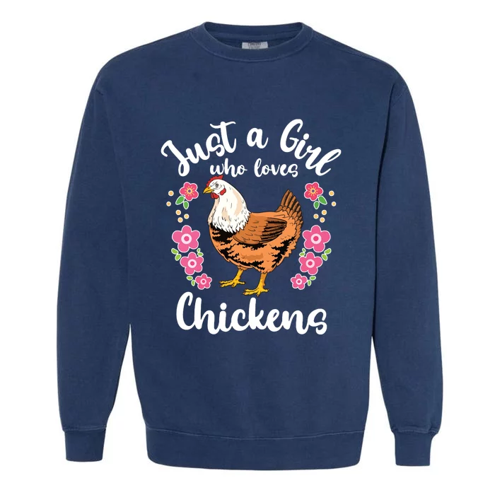 Chicken Who Loves Chickens Garment-Dyed Sweatshirt