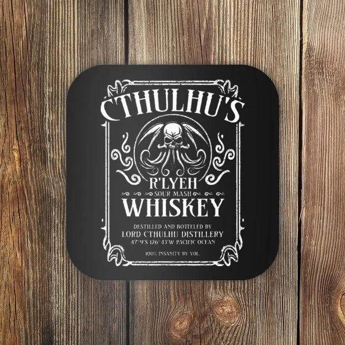 Cthulhu Whiskey Label Coaster