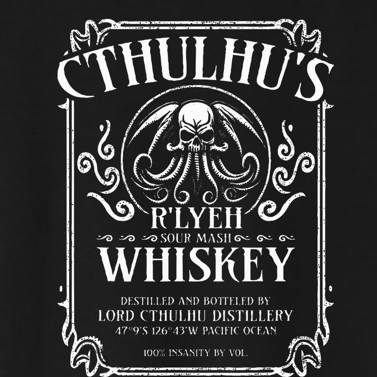 Cthulhu Whiskey Label Women's Crop Top Tee