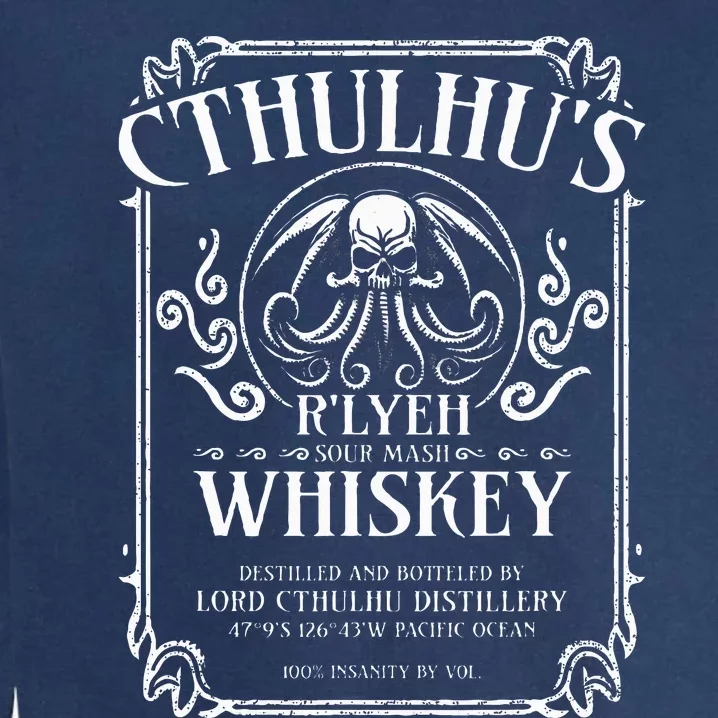 Cthulhu Whiskey Label Garment-Dyed Sweatshirt