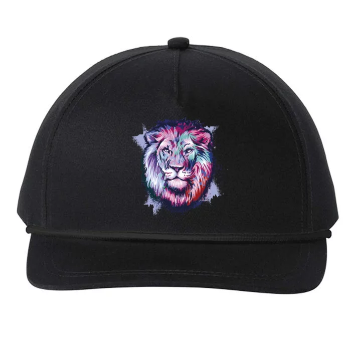 Colorful Wild Lion Snapback Five-Panel Rope Hat