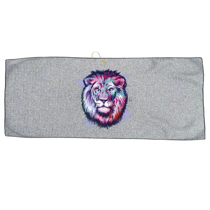 Colorful Wild Lion Large Microfiber Waffle Golf Towel