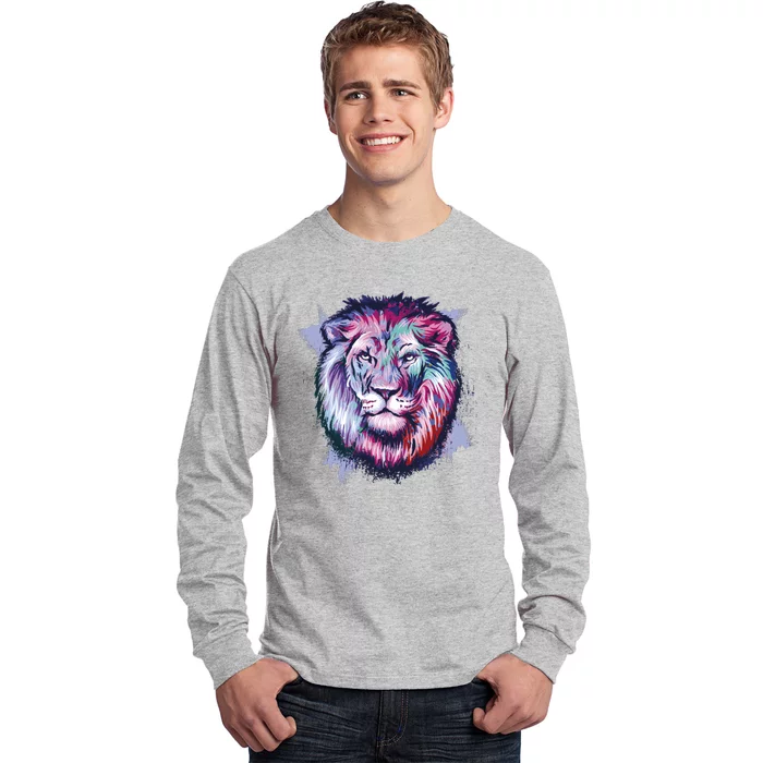 Colorful Wild Lion Long Sleeve Shirt