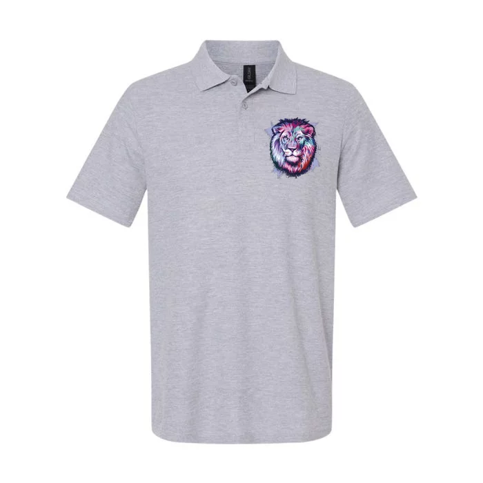 Colorful Wild Lion Softstyle Adult Sport Polo