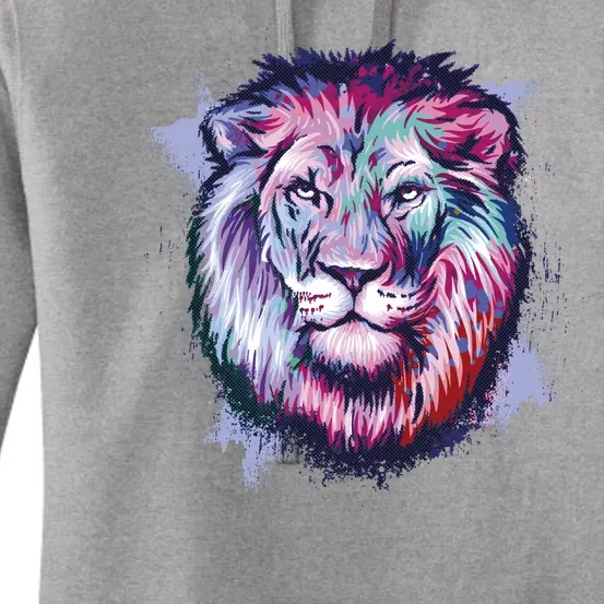 Colorful Wild Lion Women's Pullover Hoodie