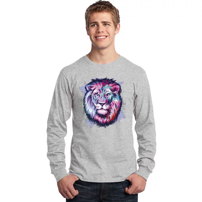 Colorful Wild Lion Tall Long Sleeve T-Shirt