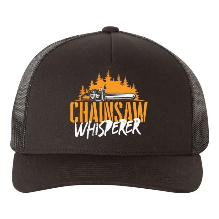 Chainsaw Whisperer Lumberjack Logger Woodworker Yupoong Adult 5-Panel Trucker Hat