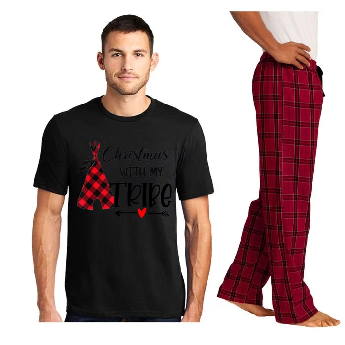 Christmas With My Tribe Red Plaid Family Matching Outfit Gift Pajama Set