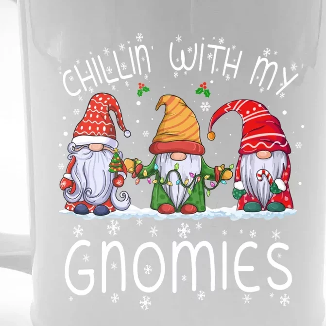 Chillin With My Gnomies Buffalo Red Plaid Christmas Gnome Great Gift Front & Back Beer Stein