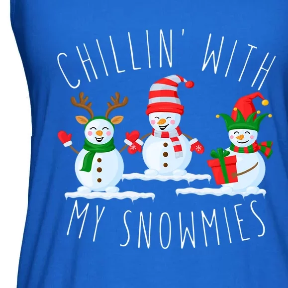 Chillin With My Snowmies Funny Xmas Holiday Funny Snow Gift Ladies Essential Flowy Tank